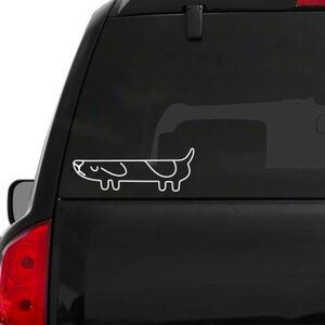 Bluey Hidden Long Dog White Waterproof Vinyl Car Decal Sticker